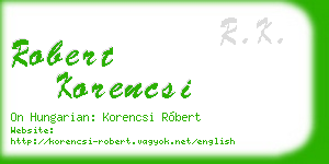 robert korencsi business card